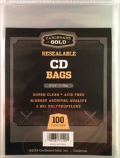 Pack of 100 CBG Resealable Compact Disc CD Acid Free 2-Mil Clear Poly Bags