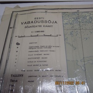 1939 MAP of THE WAR THEATER OF THE ESTONIAN WAR OF LIBERATION 1919 - Laminated