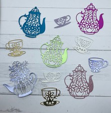Die Cuts Teapot Teacup 10 Pieces Textured Cardstock
