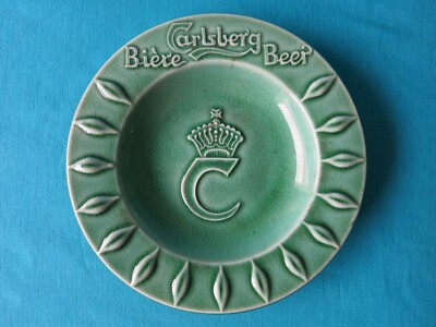 Vintage Carlsberg Bier Werbung Aschenbecher Eslau Keramik Dänemark