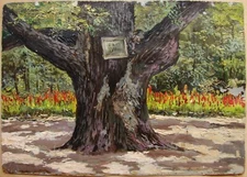 Ukrainian Soviet Oil Painting postimpressionism Shevchenko's oak age-old tree