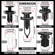 100PCS Clips & Pins Fender Liner & Bumper Cover Retainer Rivets For Toyota Lexus