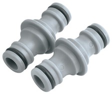Draper Two-Way Hose Connector, Twin Pack - Garden Hose/Sprinklers/Taps - Plastic