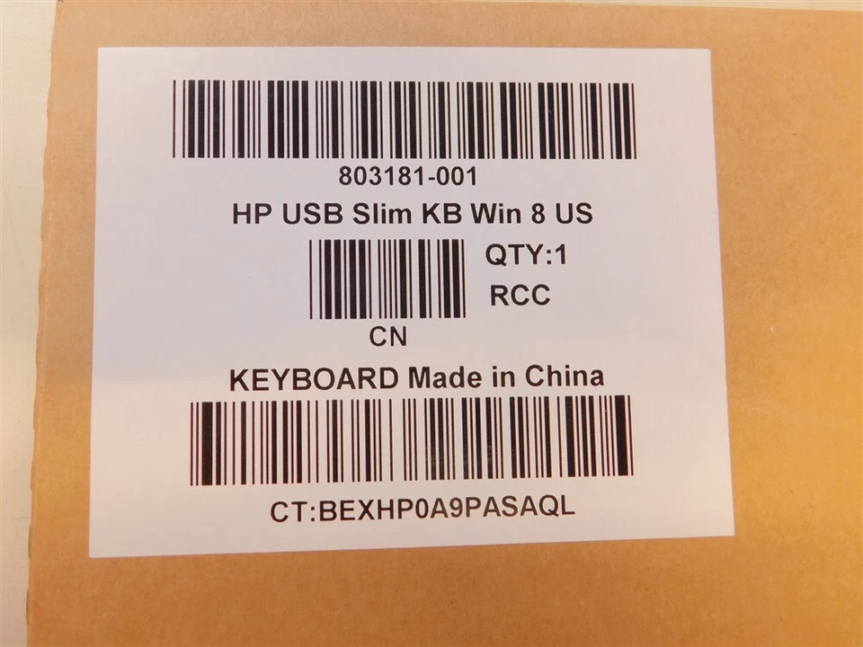 10 HP 803181-001 USB Slim Keyboards Black W/Optical Mouse &Cord New in Box - Image 2 of 2