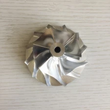 T04E 52.84/76.07mm 6+6 blades turbo milling/billet compressor wheel for racing 