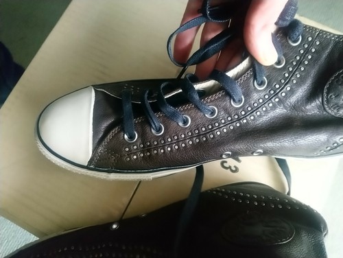 brown leather chucks