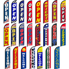 Open Welcome Windless Advertising Swooper Flag Open 24/7