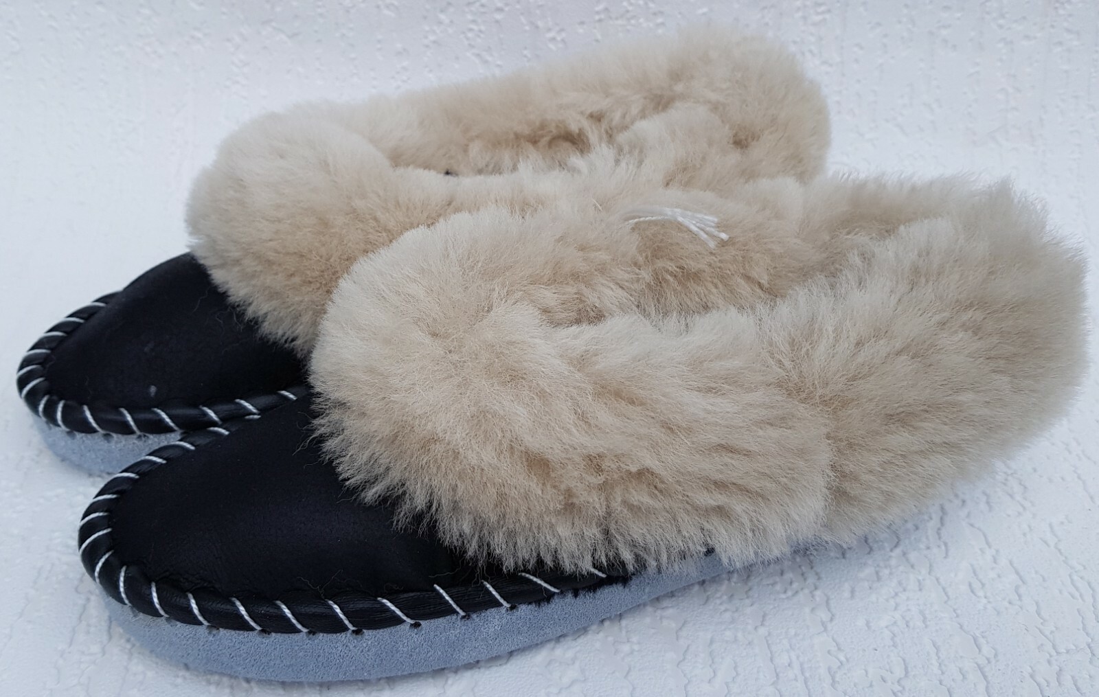 APL PELLICCIA DI AGNELLO PANTOFOLE CALDE taglia 38 NUOVE pelle di pecora pelle (444)