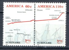 1991 SURINAM "AMERICA UPAE DESCUBRIMIENTO DE AMERICA" MINT