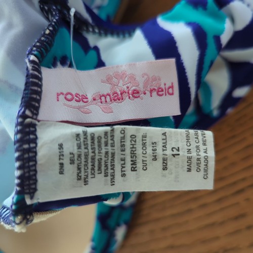 Rose Marie Reid one piece floral art geometric ruched gathered women Swimsuit 12 - Picture 12 of 17