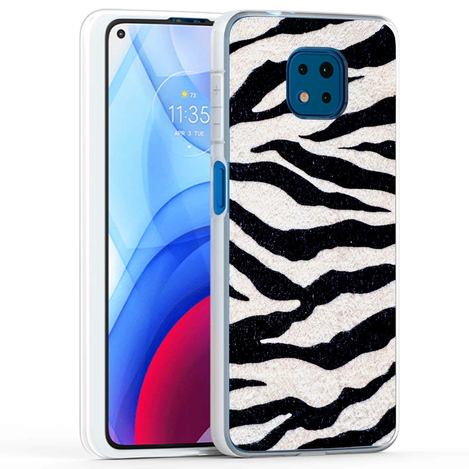 Phone Case Cover for Motorola Moto G Power 2021,Zebra Stripe 1 Print, USA