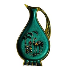 Vintage Metal Olive Oil Pitcher Shaped Wall Hanging Trinket Dish Camel Jerusalem