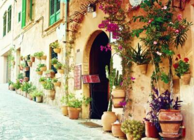 Wandbild: Straße in Valldemossa Dorf in Mallorca, Spanien (36023939)