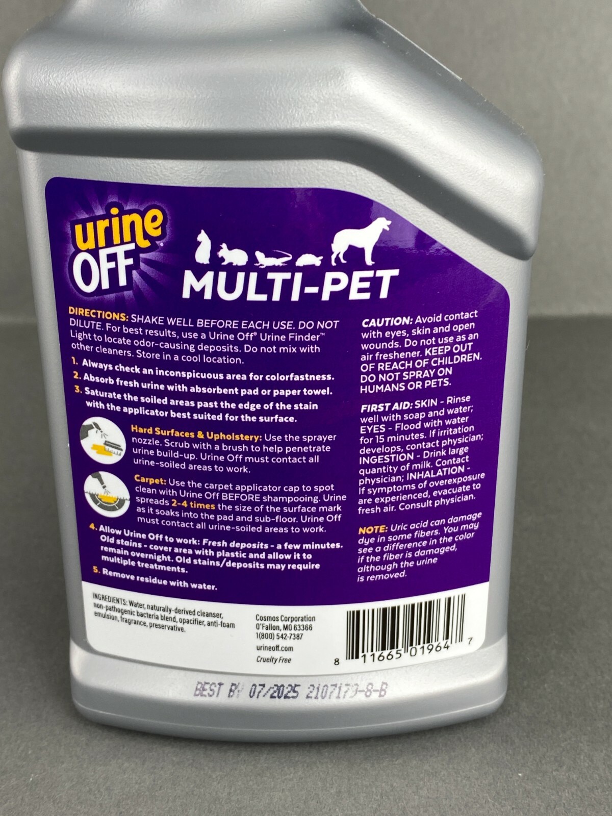 Urine Off Spray MultiPet Bio Enzymatic Cleaner Odor Remover 16.9 fl oz