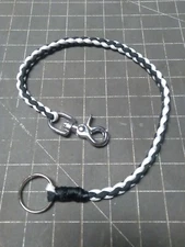 Wallet CHAIN PARACORD BLACK & WHITE LIGHT Strong Leash Biker Wallet BY STITCH