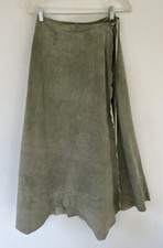 Vintage Char Southwestern Suede Scallop Edge Wrap Suede Skirt NWT