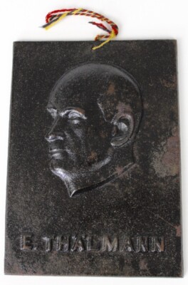 Gussrelief E. THÄLMANN ''Signal 25'' GST DDR Kreiswehrspartakiade Angermünde orig.
