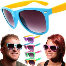 Mens / Womens Retro Vintage Sunglasses Assorted Multi-Color Glasses w/ Dark Lens