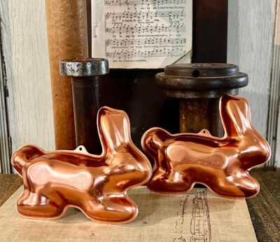 (1) Country Vintage Tin Style Bunny Rabbit Copper Color Easter Mold