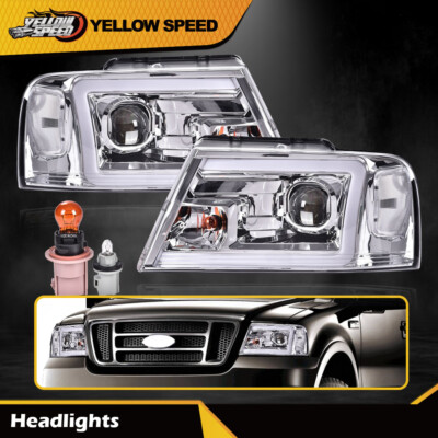 LED DRL Projector Headlight/lamps White Clear Fit For 2004-08 Ford F-150/Mark LT