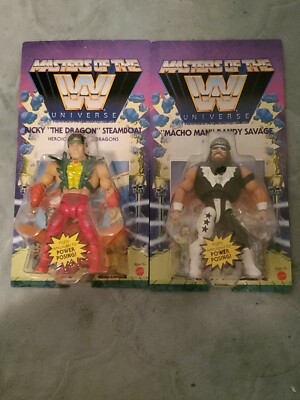 WWE MOTU Masters Of The Universe RICKY ''THE DRAGON'' STEAMBOAT Macho Man Randy...