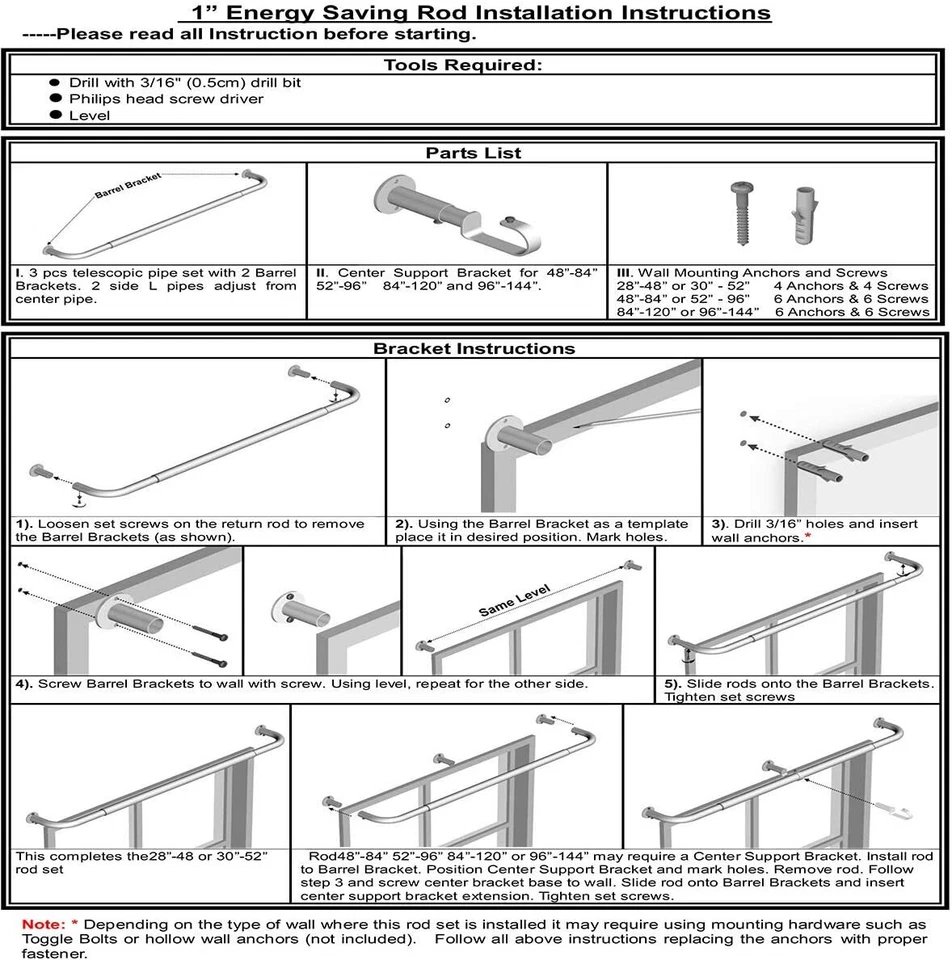 Juego de varillas de metal para cortina de ventana de retorno negro envolvente ahorro de energía profesional EE. UU. Foto 3 de 3