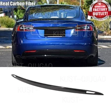 For Tesla Model S 2015-2019 Carbon Fiber Rear Trunk Lid Cover Trim Accessories