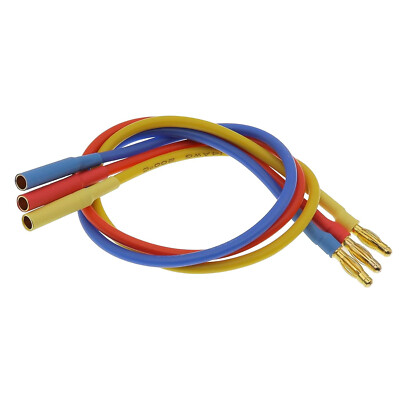 Brushless Motor WIRE SET 12AWG Wire 4mm Bullet Plugs 12'' Wire BLUE/RED/YELLOW