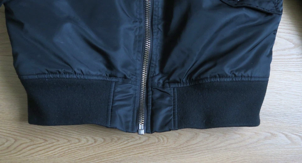 BLOUSON BOMBERS SCHOTT NOIR AMERICAN COLLEGE TAILLE M - Photo 3/4