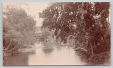 River Scene With Trees Overhanging Banks Solio RPPC Real Photo Postcard