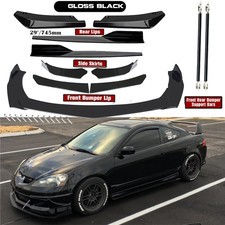 For Axura Rsx 02-06 Front Rear Bumper Lip Spoiler Splitter Glossy Black For Axura Rsx 02-06 Front Rear Bumper Lip Spoiler Splitter Glossy Black