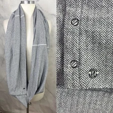 Lululemon Vinyasa Herringbone Scarf Wrap Grey Womens Convertible Snaps ballet
