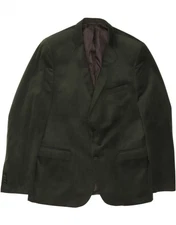 FRENCH CONNECTION Mens 2 Button Blazer Jacket UK 44 2XL Green Polyester BZ20