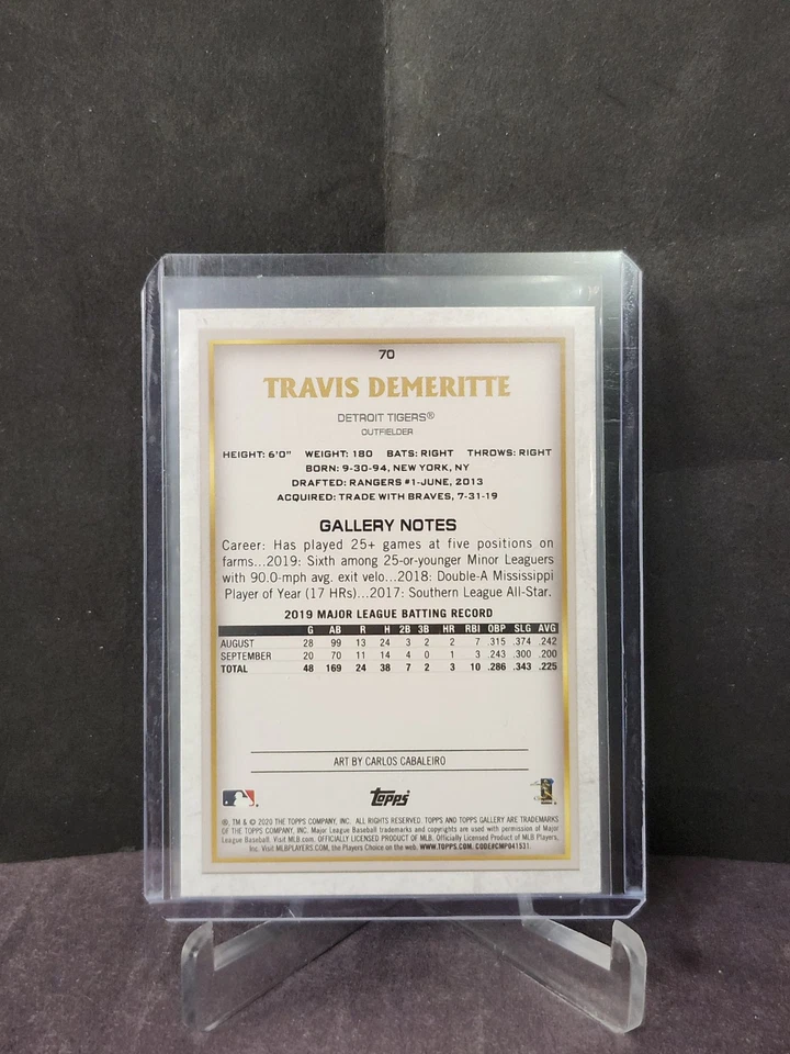 2020 Topps Gallery Artist Proof #70 Travis Demeritte RC - Image 2 of 2