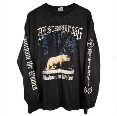 1998 DESTROYER 666 - Unchain the Wolves Vintage Long Sleeves Shirt