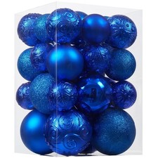 Christmas Ball Ornaments - 30pcs Shatterproof Set Blue