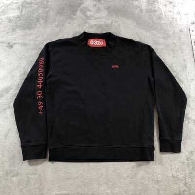 032c Sweatshirt Mens Small Black Workshop Religious Services Graphic Fleece