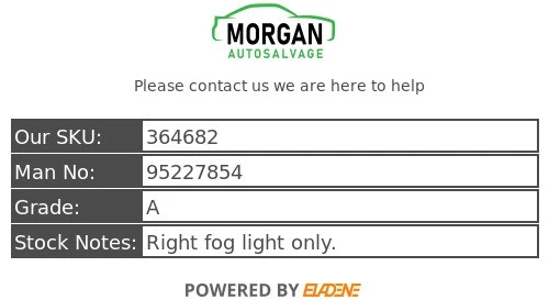 CHEVROLET TRAX MK1 FOG LIGHT LAMP RIGHT DRIVER ONLY 2013-2016 95227854 - Image 3 of 4