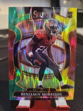 2025 Panini Select Benjamin Morrison #39 Concourse Green & Yellow Shock Prizm RC