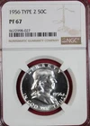 1956 TYPE 2 PROOF FRANKLIN HALF DOLLAR NGC PF67