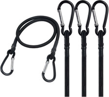 Bungee Cords with Carabiner Hooks, 4 Pack 24 Inch Thick Elastic Rope – Strong, S