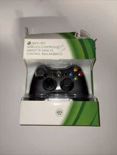 NEW Genuine Microsoft Xbox 360 Wireless Controller Black,  Box Damage