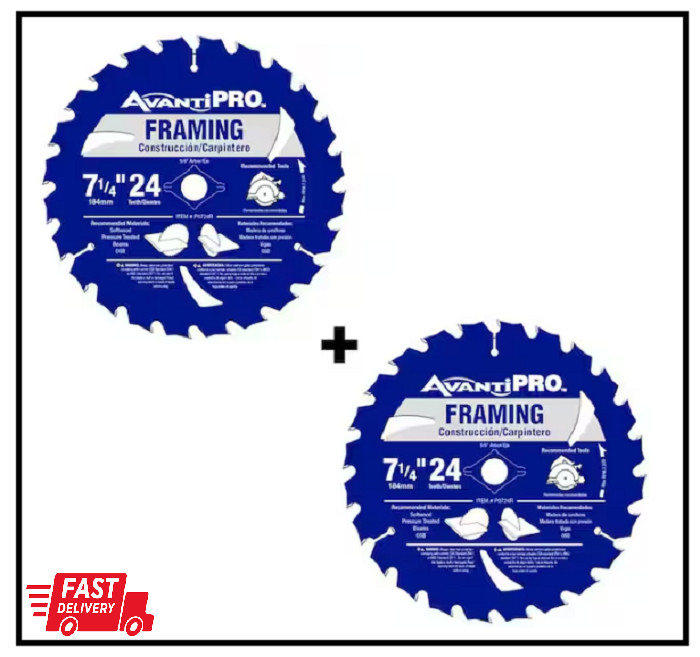 7-1/4 In. X 24-Tooth Framing Circular Saw Blade (2-Pack)