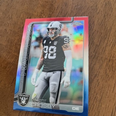 Maxx Crosby 2025 Topps Chrome Red White Blue #180 - Raiders