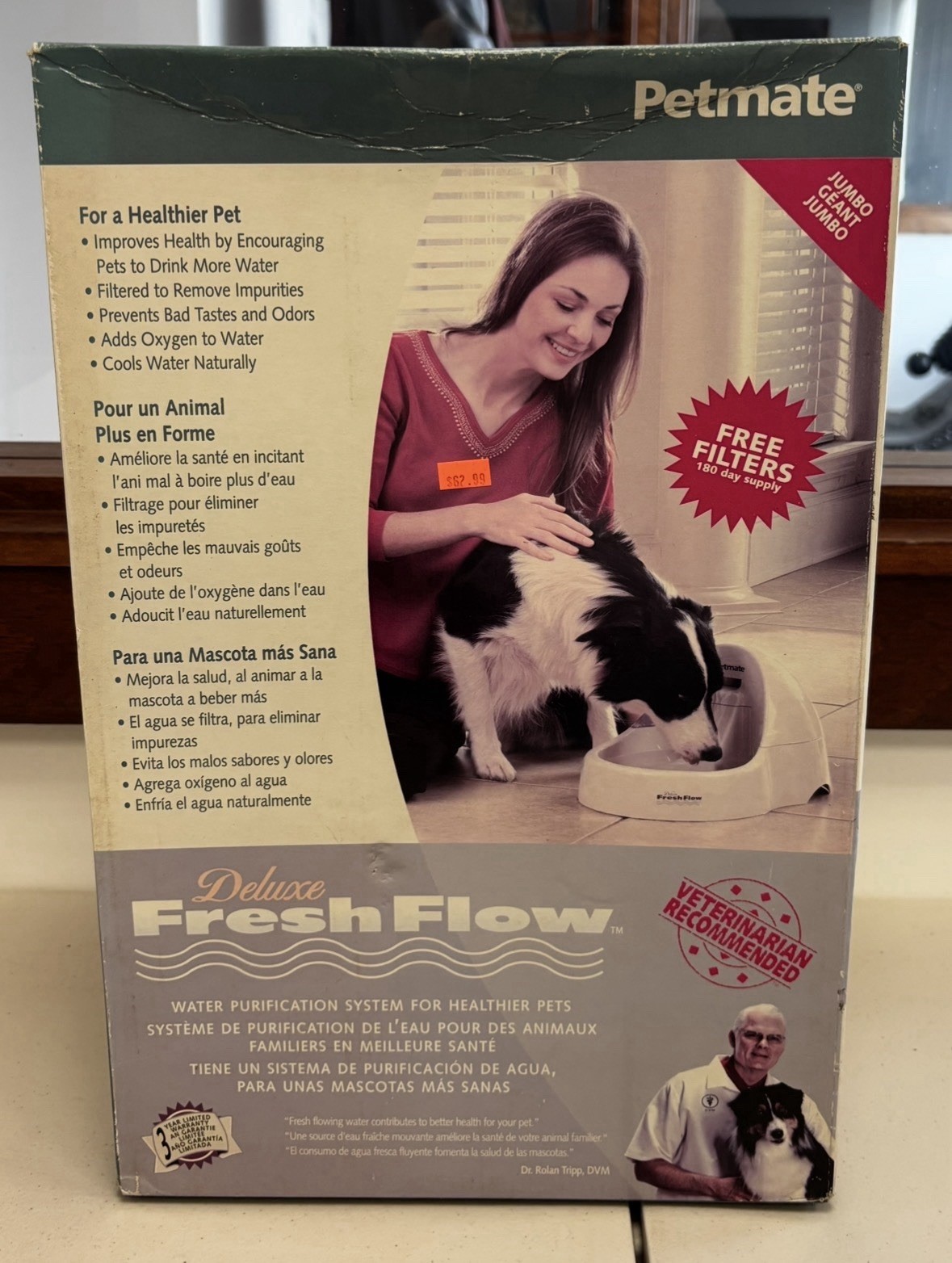 Petmate Deluxe Fresh Flow Jumbo Pet Water Bowl