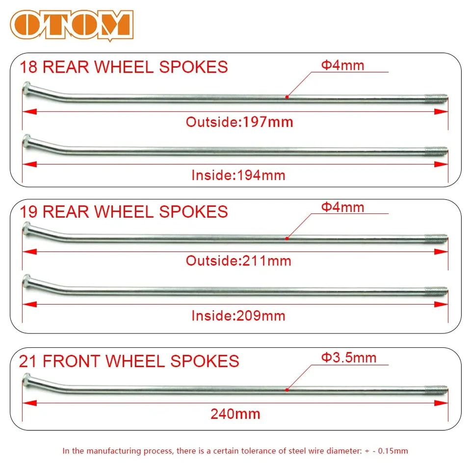 Kit de boquilla de radios delanteros 18,19 de 21" para motocicleta 36 piezas para HONDA CRF 250R 450R 250X Foto 3 de 4