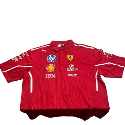 Puma Ferrari F1 Red White Polo Shirt 4XL HP Shell IBM UniCredit Bridgestone