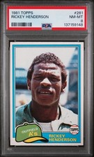 1981 TOPPS #261 RICKEY HENDERSON PSA 8