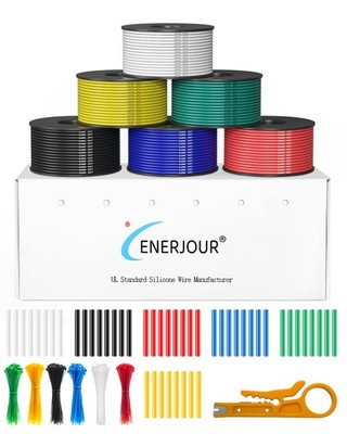 ENERJOUR 16 Gauge Wire 150FT, 16 AWG Flexible Silicone Cable, 6 Colors Each W...