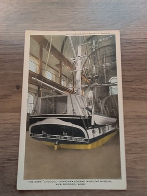 Vintage Postcard The Bark Lagoda, Whaling Museum, New Bedford, Massachusetts...